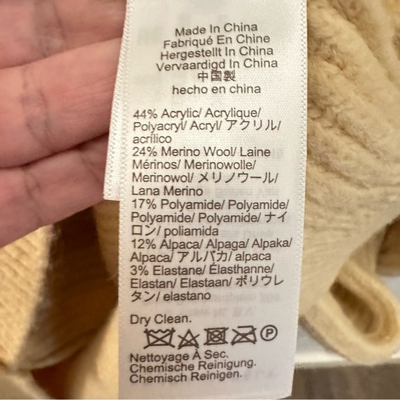 J CREW Luxe M Long rib stylish warm cream alpaca wool modern prep woman cardigan - Picture 10 of 15